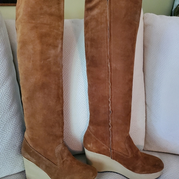 Brand New Tall Suede Leather Boots 7 1/2 or 8 - Picture 2 of 7